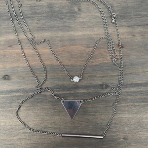 Silver 3 chain necklace